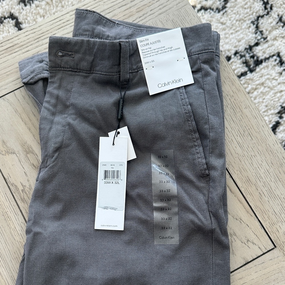 Calvin Klein Men's Charcoal Chinos